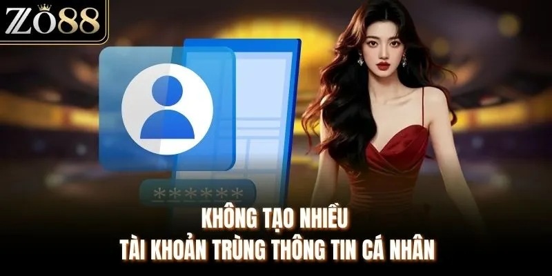 Không tạo nhiều tài khoản trùng thông tin cá nhân