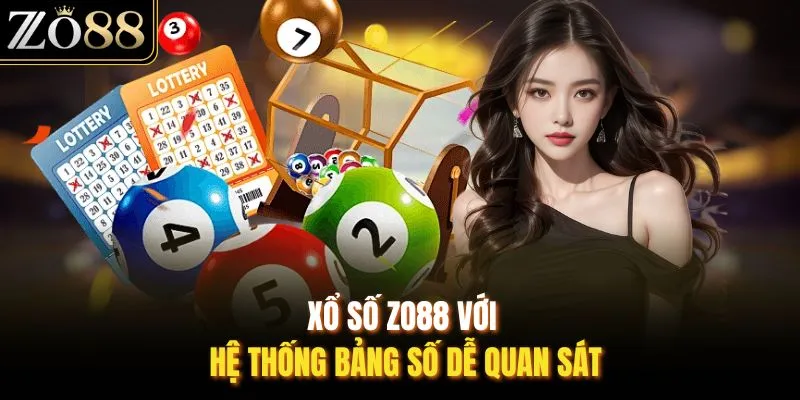 Xổ số ZO88 với hệ thống bảng số dễ quan sát